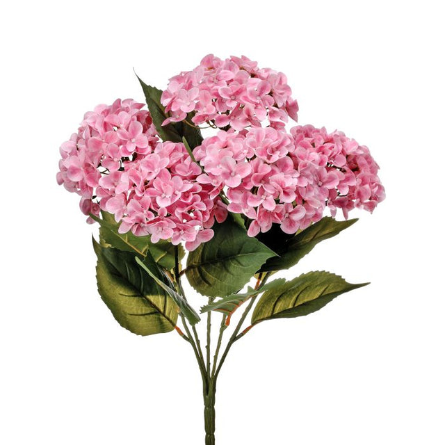 22" Natural Touch Garden Hydrangea Bush | 5 Blooms | PINK