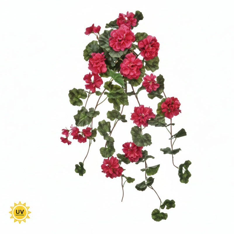 36" Natural Touch Hanging Geranium Plant | UV Protected | Multiple Colors