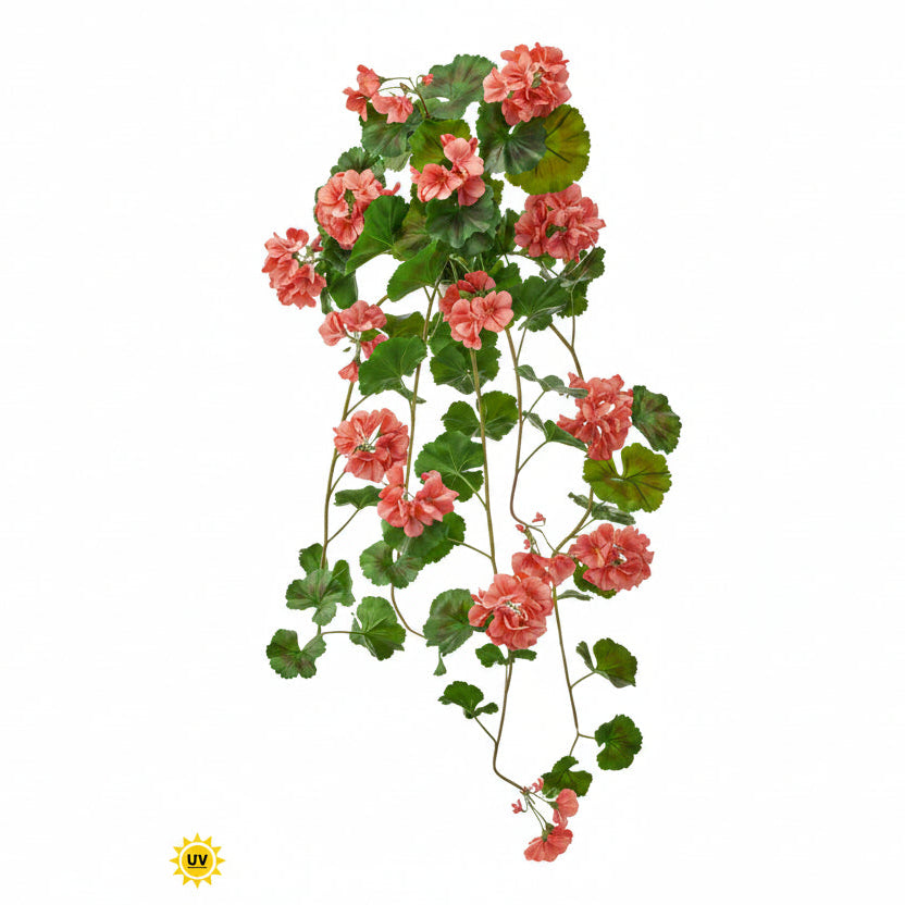 36" Natural Touch Hanging Geranium Plant | UV Protected | Multiple Colors