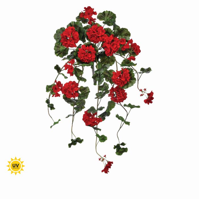 36" Natural Touch Hanging Geranium Plant | UV Protected | Multiple Colors