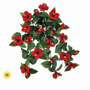 27" Red Hanging Hibiscus Plant | UV Protected