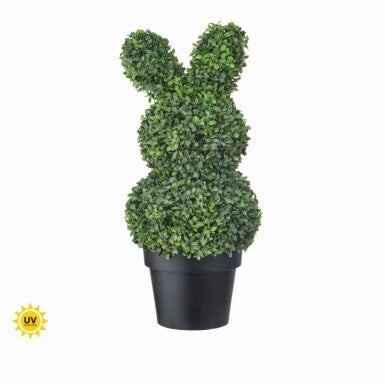 26" UV Protected Boxwood Bunny Topiary