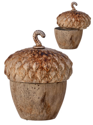 8.25" Burnt Champagne Acorn Pot with Lid