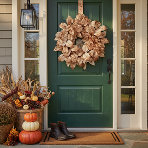 24" Autumn Salal Leaf Wreath | Two Colors