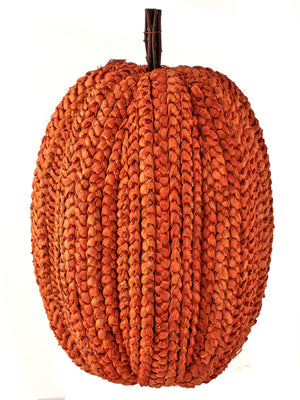 19.5" or 27.5" Orange Basket Weave Pumpkin