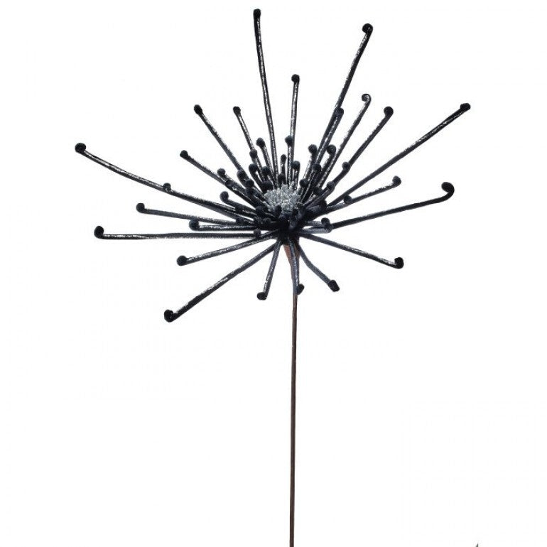 32" Glitter Spider Flower | Black & Silver