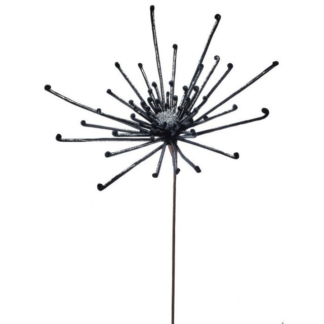 32" Glitter Spider Flower | Black & Silver