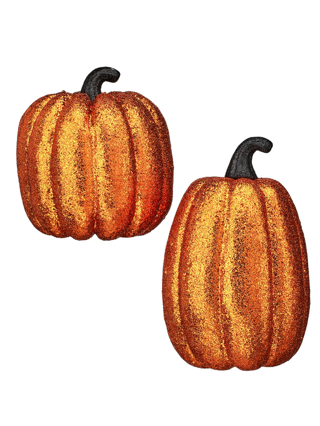 7.5"/9.5" Glitter Pumpkins | Black or Orange
