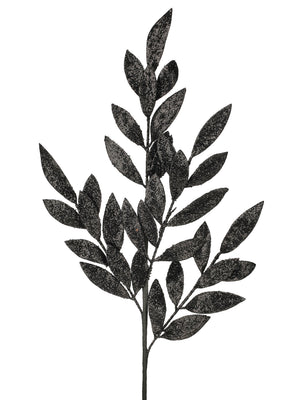 30" Glitter Laurel Leaf Spray | Black, Orange, or Purple