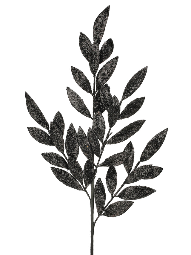 30" Glitter Laurel Leaf Spray | Black, Orange, or Purple