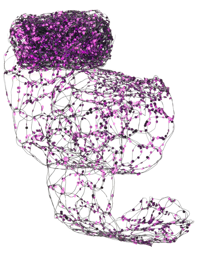 72" Halloween Glitter Net Garland | Black, Orange, or Purple