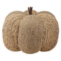 Decorative pumpkin made of natural rope on a white background