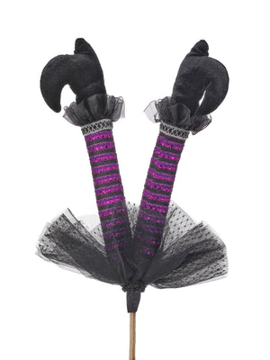 18" Witch’s Legs Pick | Black | Purple