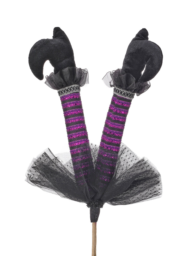 18" Witch’s Legs Pick | Black | Purple