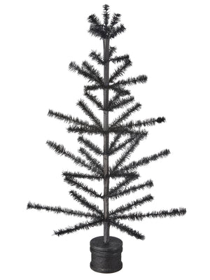 36" Halloween Feather Tree | Black & Orange