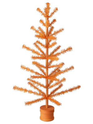 36" Halloween Feather Tree | Black & Orange