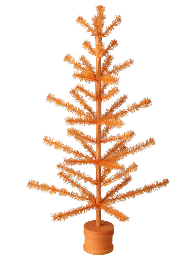 36" Halloween Feather Tree | Black & Orange