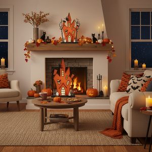 18" LED Cardboard Halloween Mansion