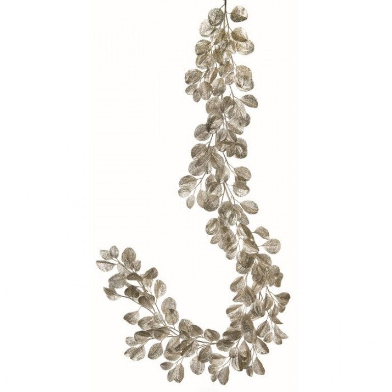60" Glitter Dogwood Leaf Garland