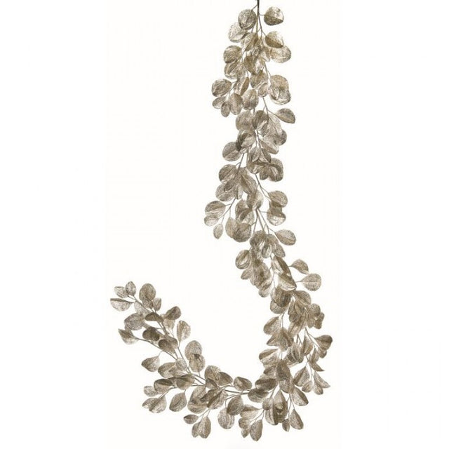 60" Glitter Dogwood Leaf Garland