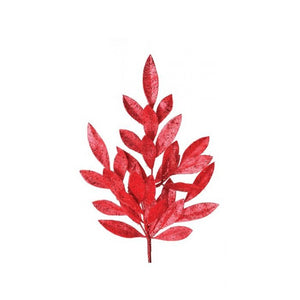 21" Glitter Sparking Bay Leaf Spray | Gold, Platinum, Red, or Silver