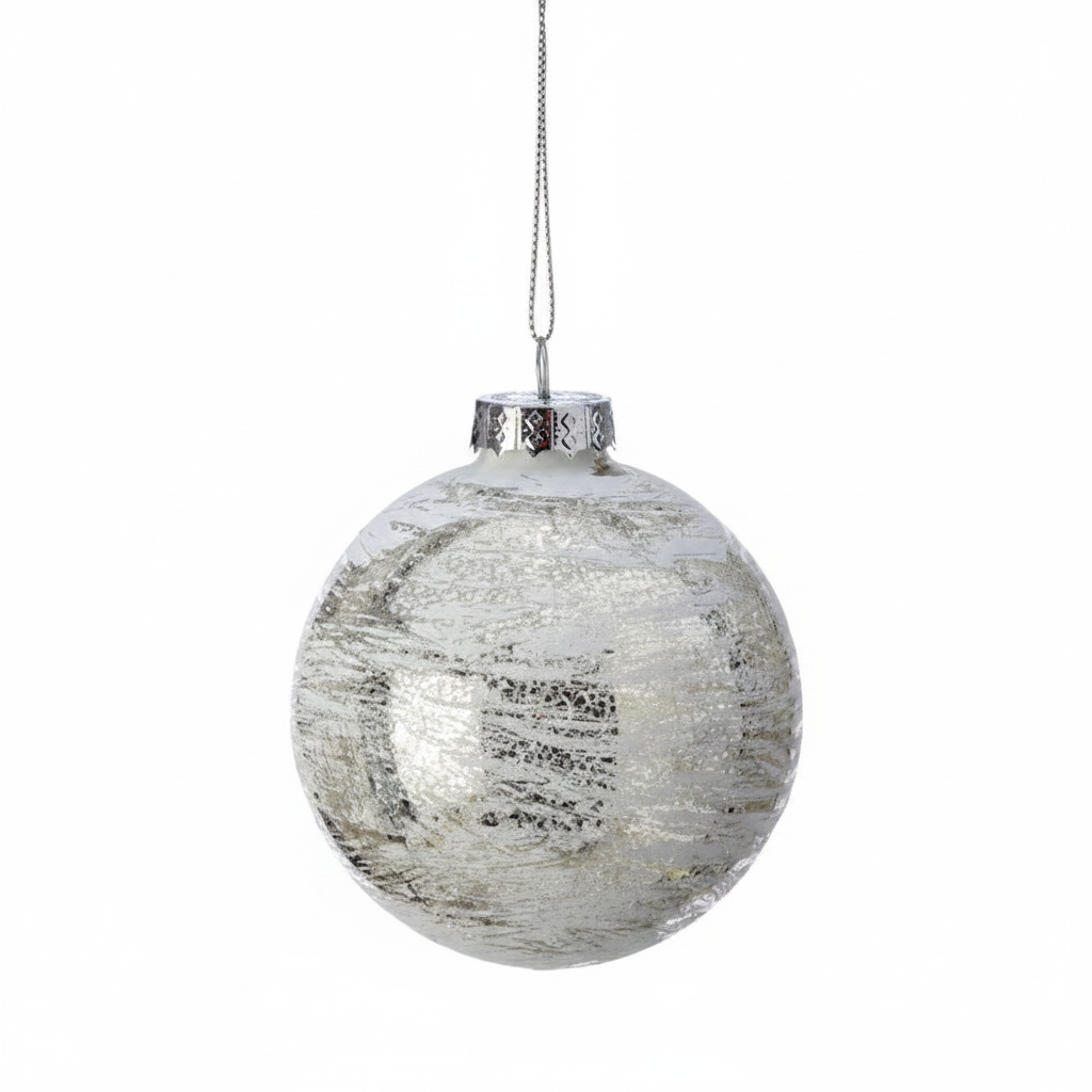 4-6" Glass Whitewash Mercury Ornament | Ball/Kinset 2 AST