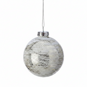 4-6" Glass Whitewash Mercury Ornament | Ball/Kinset 2 AST