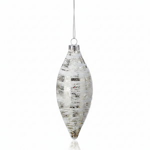 4-6" Glass Whitewash Mercury Ornament | Ball/Kinset 2 AST