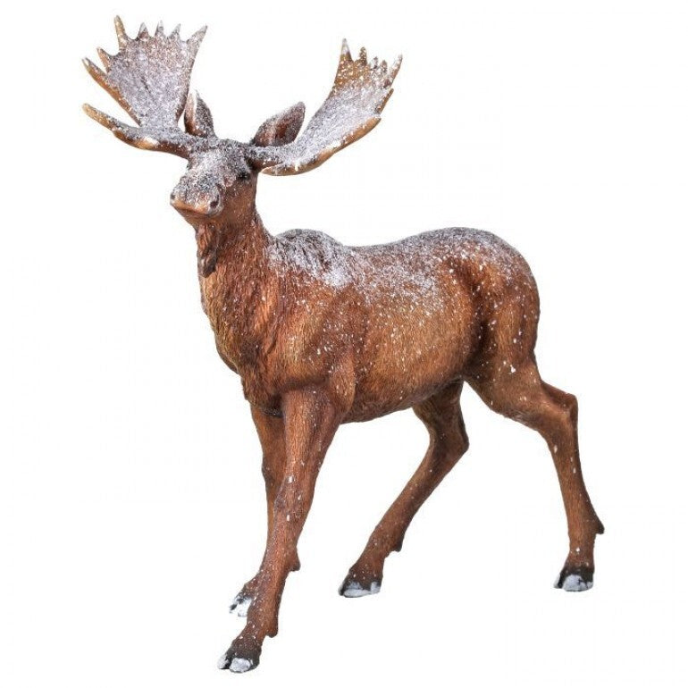 14" Resin Natural Stand Moose with Head Up