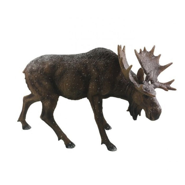 18" Resin Natural Standing Moose with Head Down
