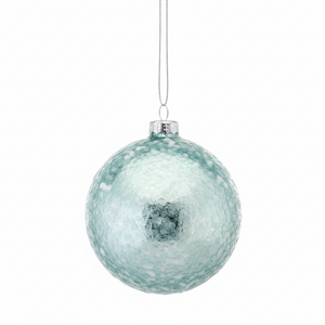 3" Glass Sequin Pearlized Ball Ornament | Green Blue Pink Pastel