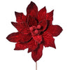 A synthetic 30-inch poinsettia stem in red color with a visible metal wire stem.