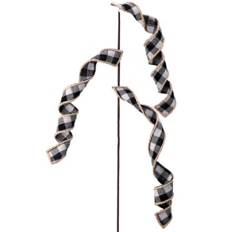 36" Jute Edge Country Check Curly Spray