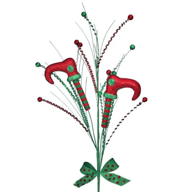 34" Glitter Elf Leg Sequin Ball Spray