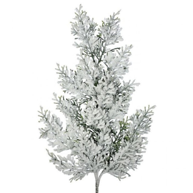 20" Flocked Cedar Spray