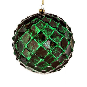 120MM/4.7" Emerald Honeycombed Candy Finish Ball Ornament