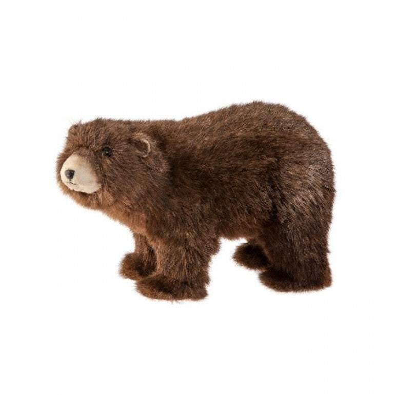 12" Brown Stuffed Standing Faux Fur Bear