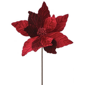 Velvet Glitter Center Poinsettia Stem, additional view