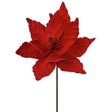 Velvet Glitter Center Poinsettia Stem, additional view