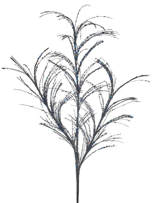 34" Glitter-Sequin Pampas Grass Spray | Green, Pink, & Midnight Blue