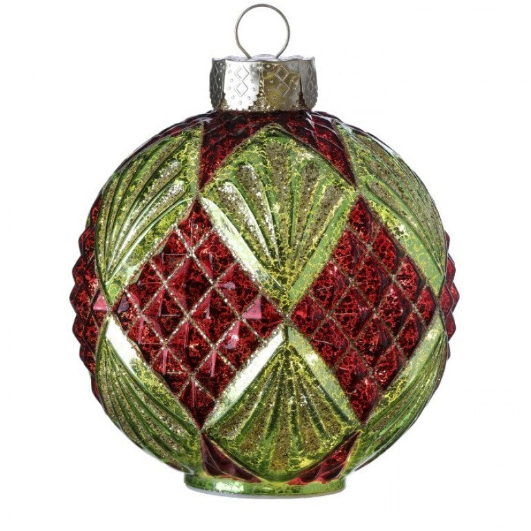 9" LED Glass Ornament Ball with Battery & Timer