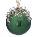 4" Heavy Jeweled Ball Ornament | Sapphire Red Gold Ivory Emerald