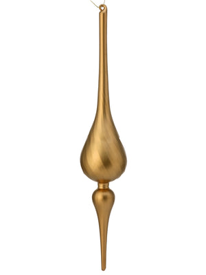 15" Gold Glass Matte Finial Ornament