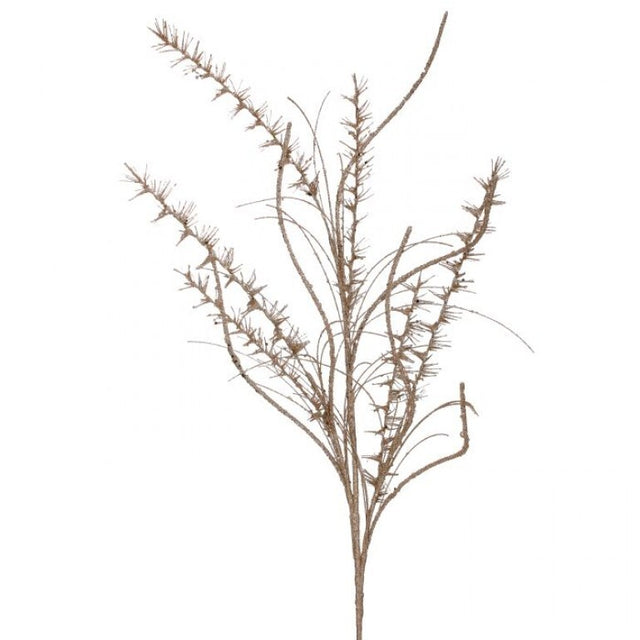 35" Glitter & Mica Mini Leaf Grass Spray | Champagne