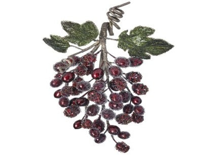 13" Micro Beaded Grape Cluster Ornament | Burgundy