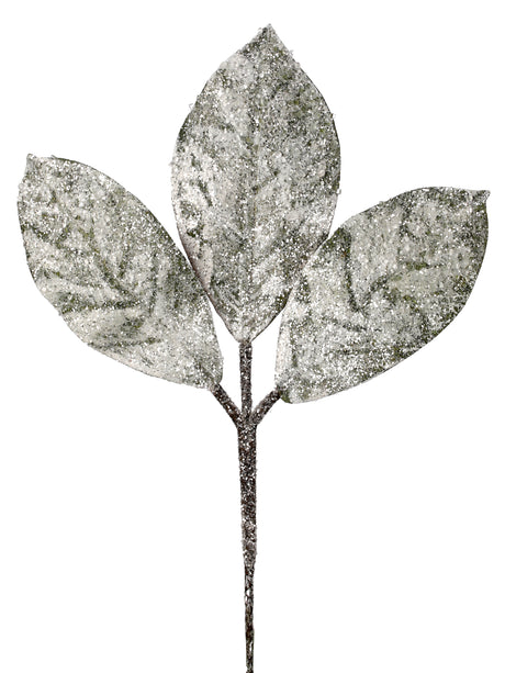 14 inch Snow Magnolia Leaf Pick