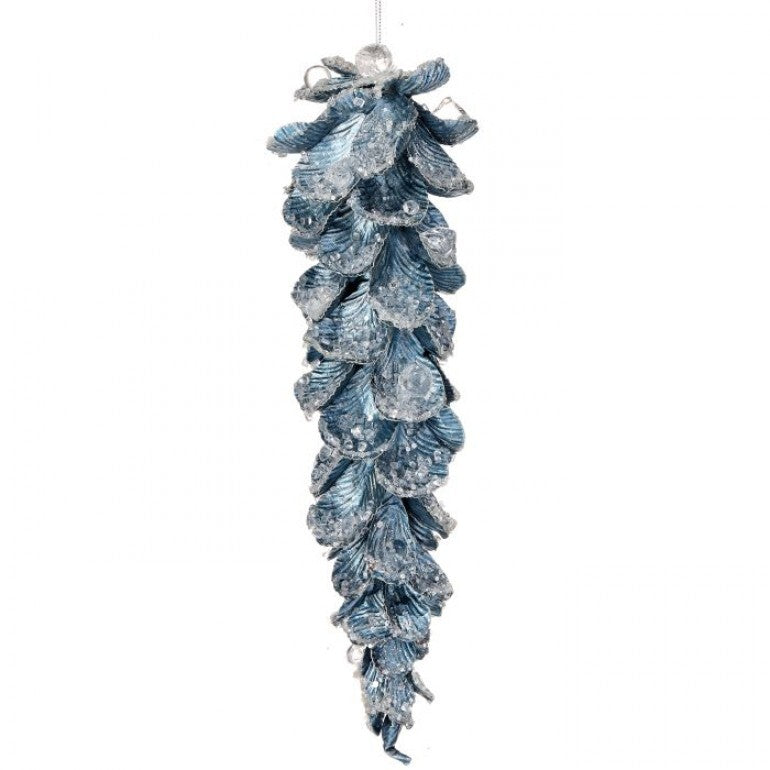 10" Light Blue Jewel Petal Icicle Ornament