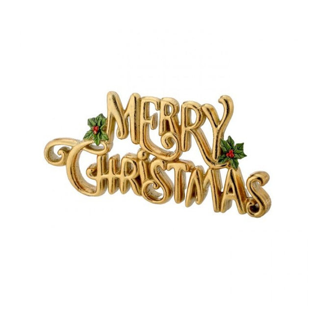 11.5" Resin Merry Christmas Table Piece