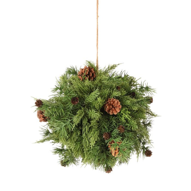 Set of 3 Natural Touch Evergreen Kissing Balls