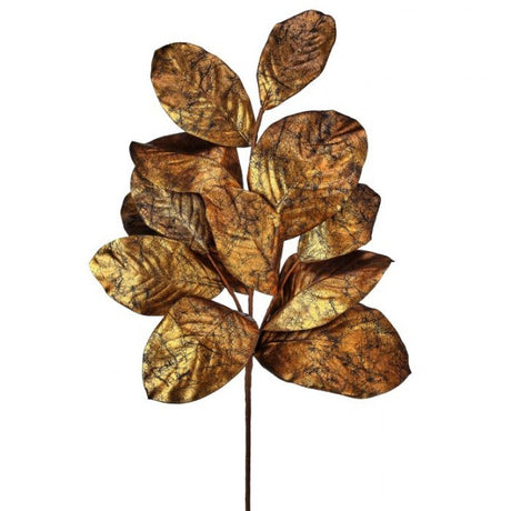 37 inch Gold Gilded Magnolia Leaf Spray